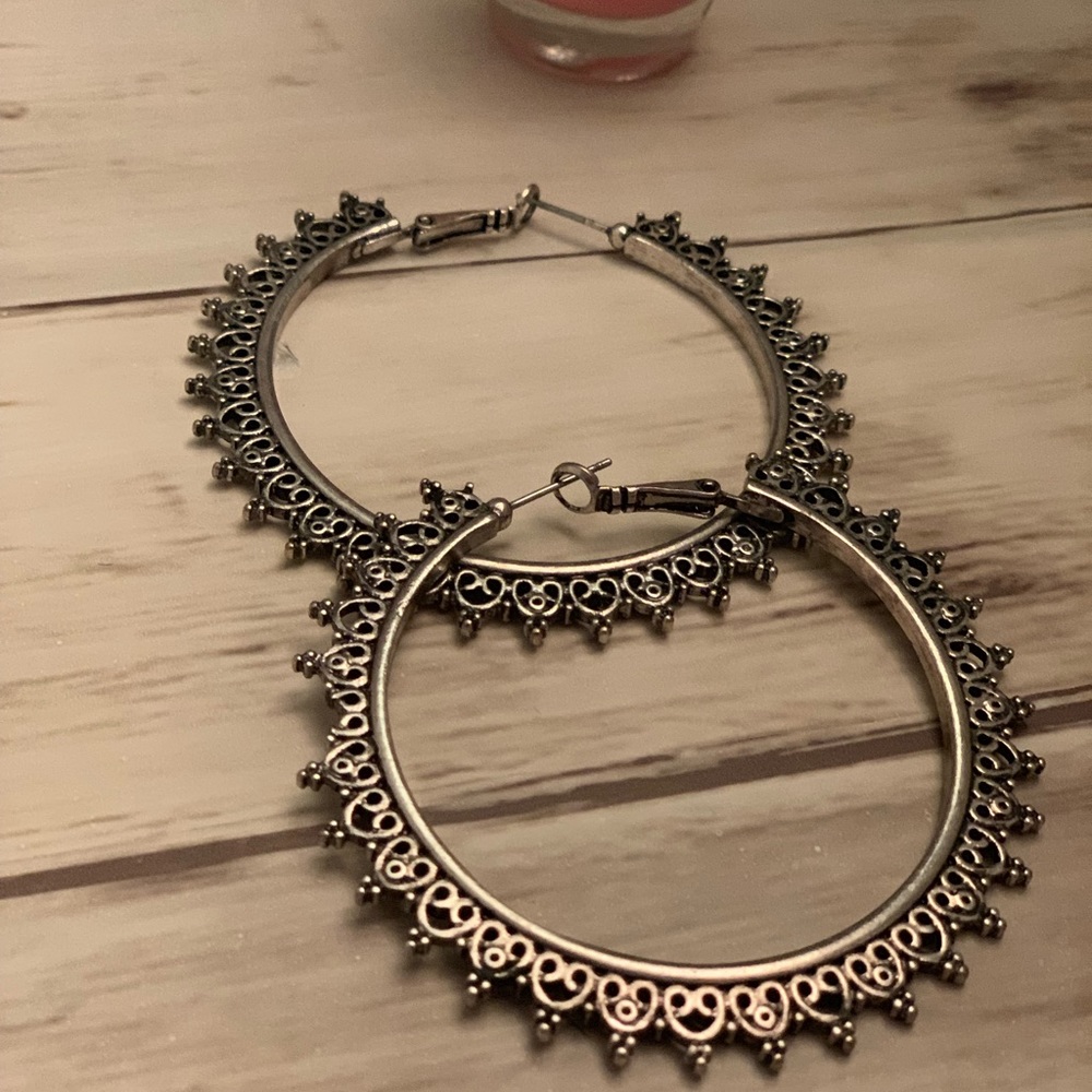 Silver hoop earrings